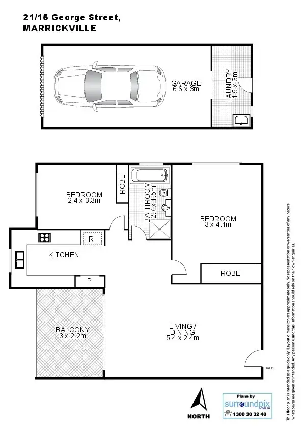 Floorplan of Homely apartment listing, 21/15 George Street, Marrickville NSW 2204
