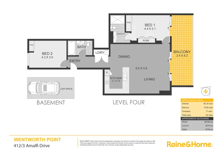 Floorplan of Homely apartment listing, 412/3 Amalfi Drive, Wentworth Point NSW 2127