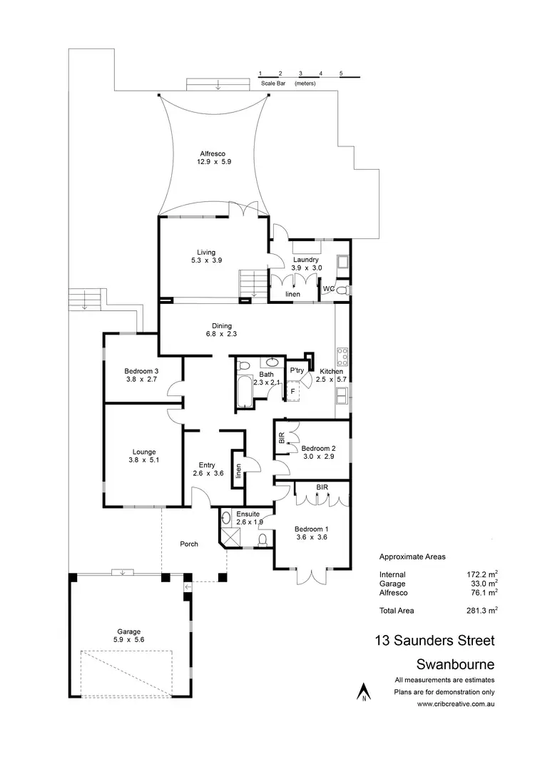 Floorplan of Homely house listing, 13 Saunders Street, Swanbourne WA 6010