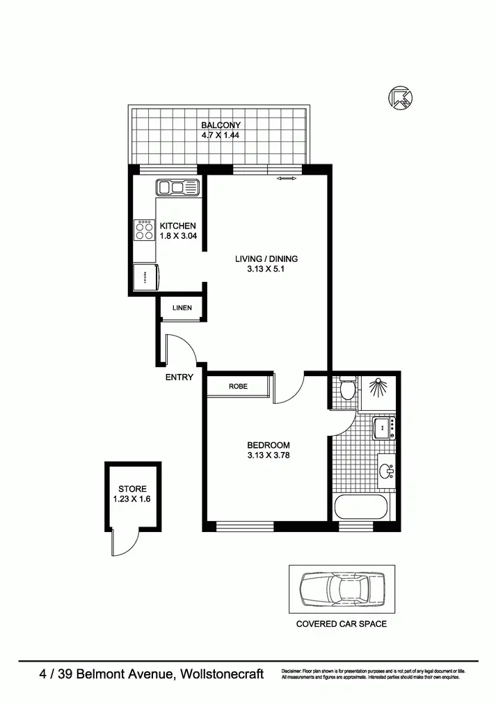 Floorplan of Homely apartment listing, 4/39 Belmont Avenue, Wollstonecraft NSW 2065