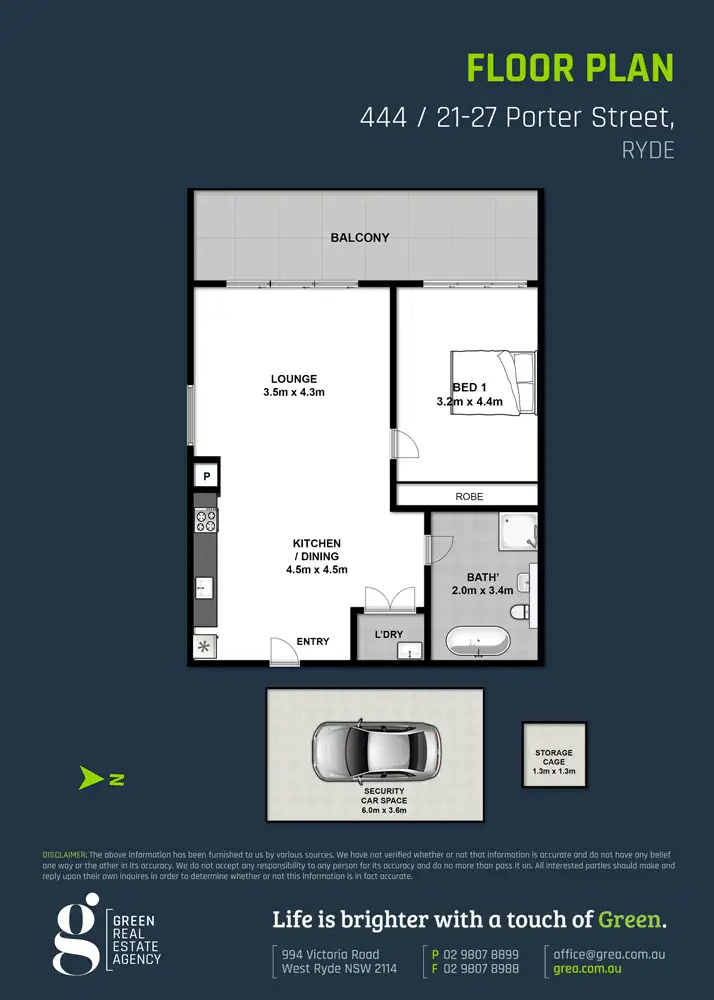 Floorplan of Homely apartment listing, 444/27 Porter Street, Ryde NSW 2112