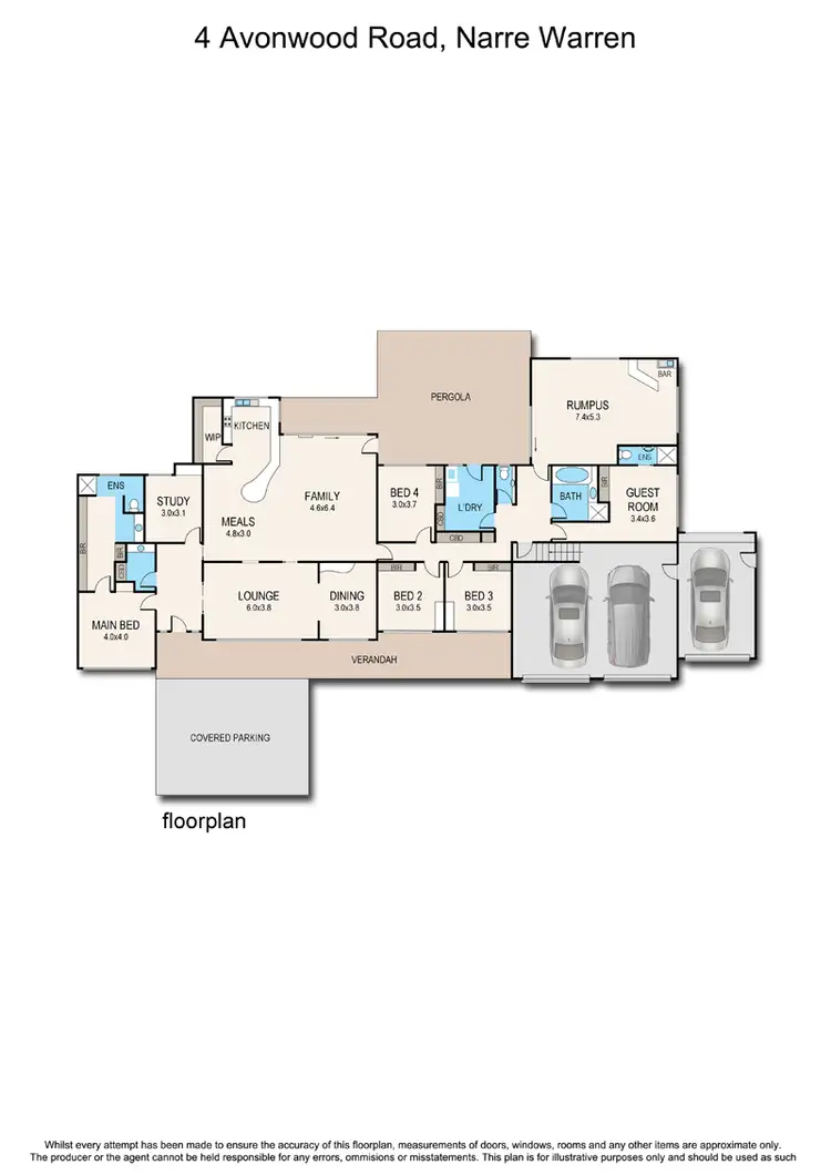 Floorplan of Homely house listing, 4 Avonwood Road, Narre Warren North VIC 3804