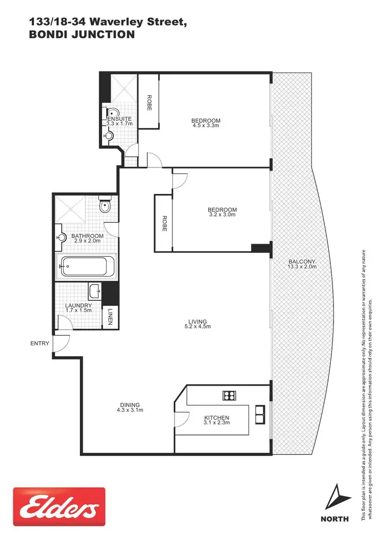 Floorplan of Homely apartment listing, 133/18-34 Waverley Street, Bondi Junction NSW 2022