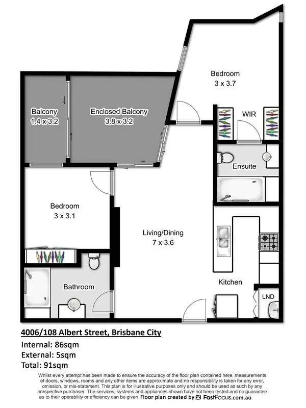 Floorplan of Homely apartment listing, 4006/108 Albert Street, Brisbane City QLD 4000