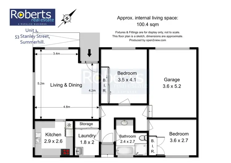 Floorplan of Homely unit listing, 1/53 Stanley Street, Summerhill TAS 7250