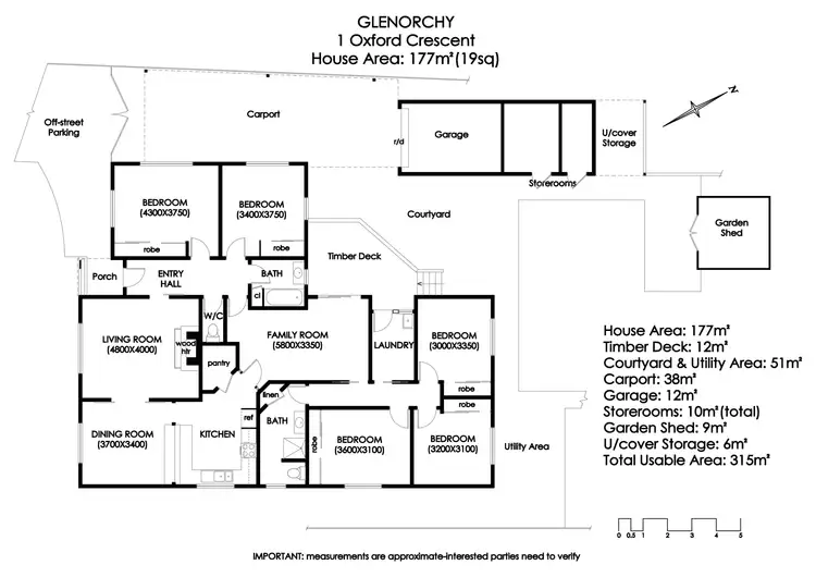 Floorplan of Homely house listing, 1 Oxford Crescent, Glenorchy TAS 7010