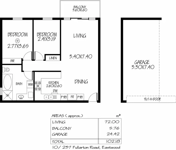 Floorplan of Homely unit listing, 10/237 Fullarton Road, Eastwood SA 5063