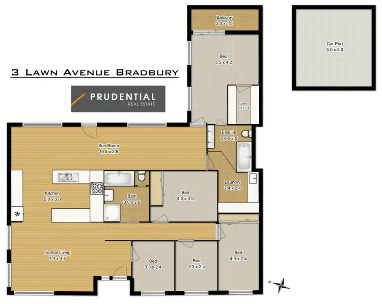 Floorplan of Homely house listing, 3 Lawn Avenue, Bradbury NSW 2560