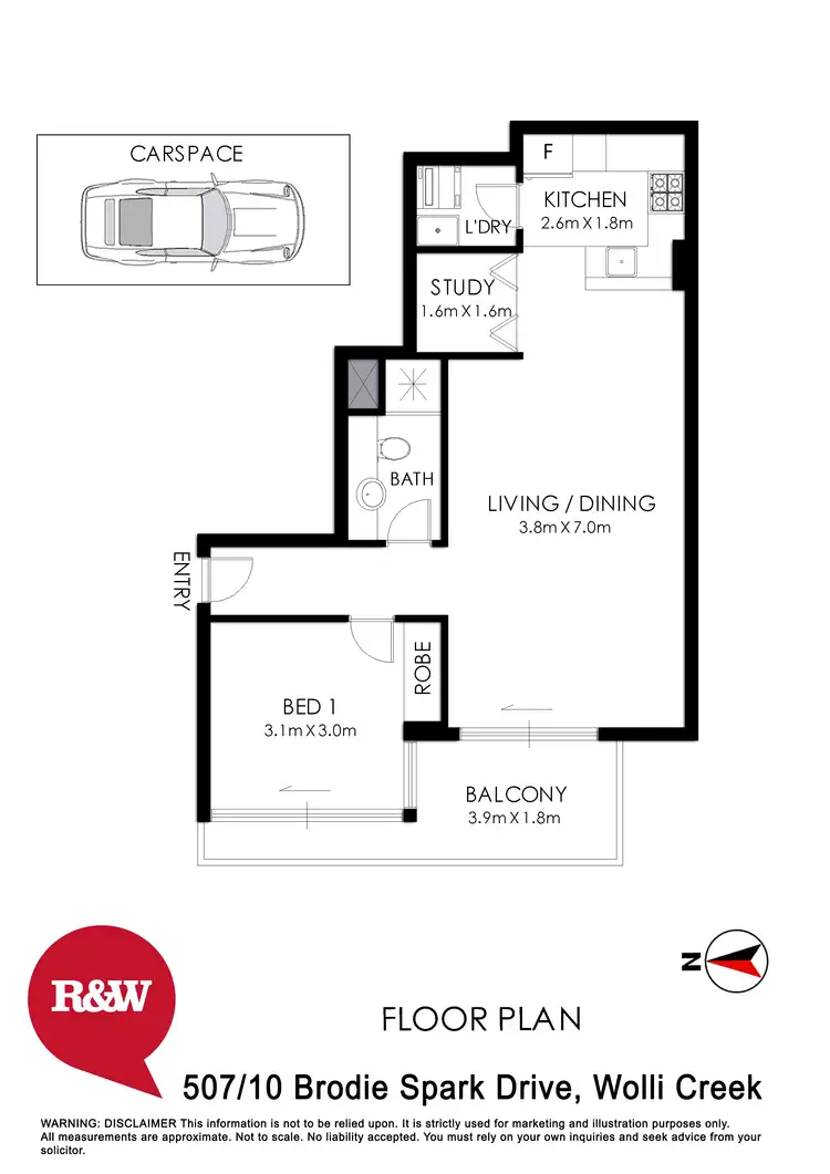 Floorplan of Homely apartment listing, 507/10 Brodie Spark Drive, Wolli Creek NSW 2205