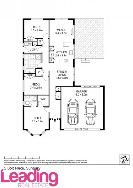 Floorplan of Homely house listing, 5 Bolt Place, Sunbury VIC 3429