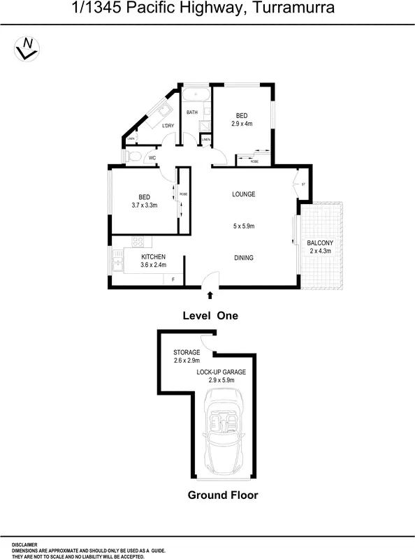 Floorplan of Homely apartment listing, 1/1345 Pacific Highway, Turramurra NSW 2074