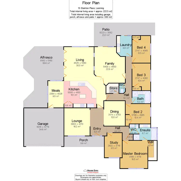 Floorplan of Homely house listing, 13 Stainton Place, Leeming WA 6149
