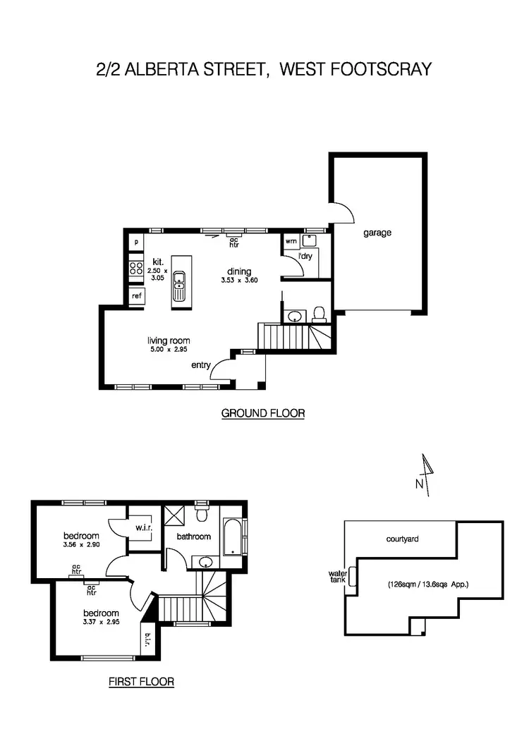 Floorplan of Homely townhouse listing, 2/2 Alberta Street, West Footscray VIC 3012