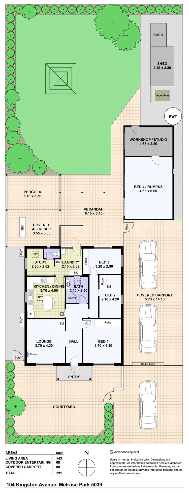 Floorplan of Homely house listing, 104 Kingston Avenue, Melrose Park SA 5039