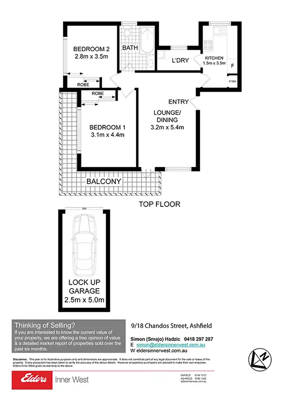 Floorplan of Homely unit listing, 9/18 Chandos Street, Ashfield NSW 2131