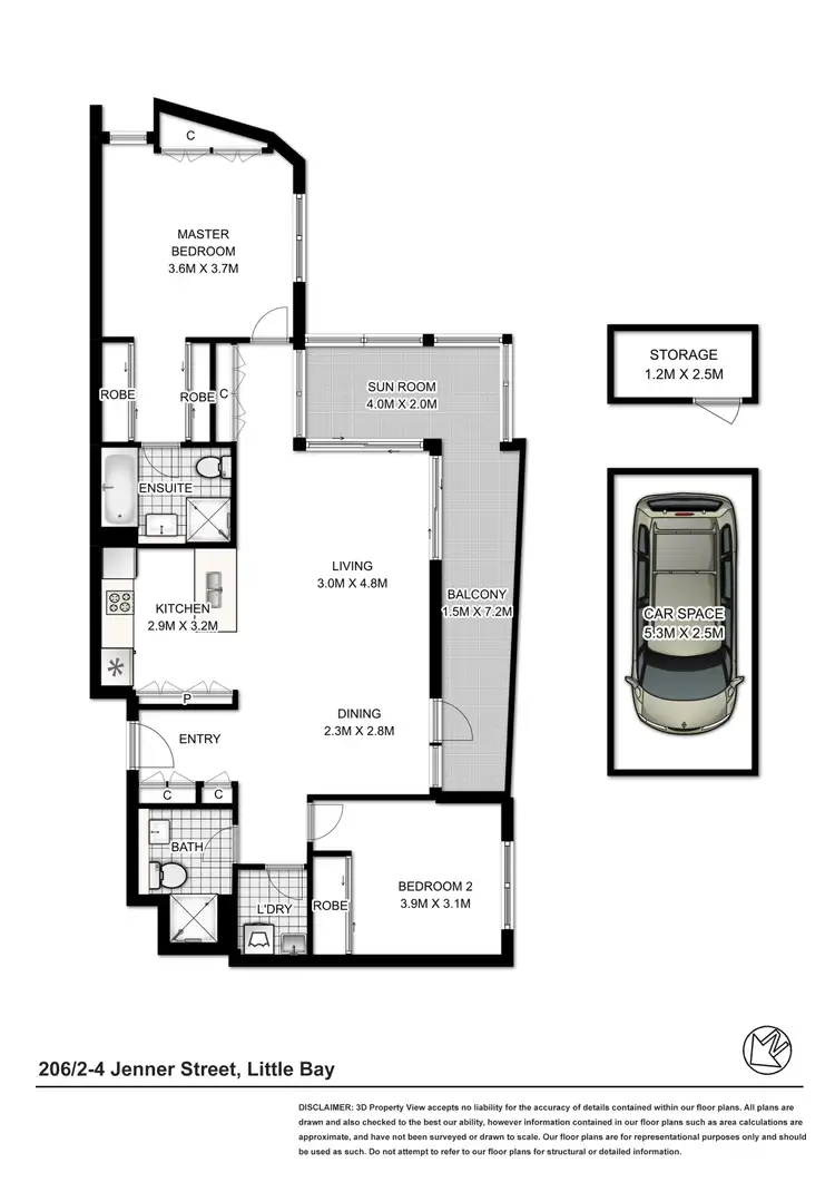 Floorplan of Homely apartment listing, 206/2-4 Jenner Street, Little Bay NSW 2036