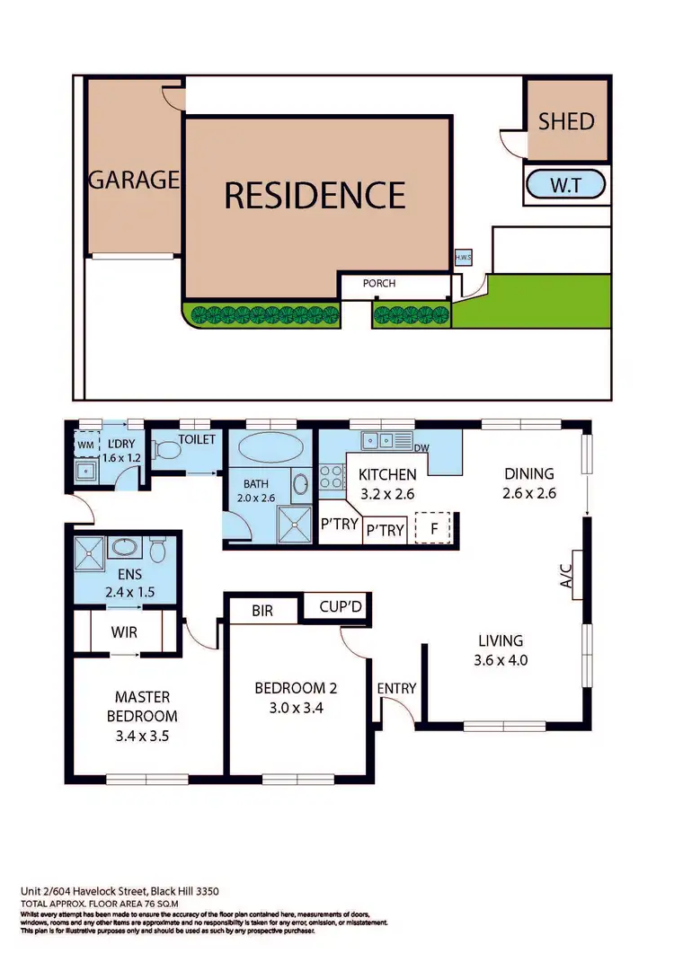 Floorplan of Homely unit listing, Unit 2/604 Havelock Street, Black Hill VIC 3350