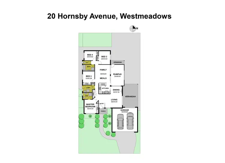 Floorplan of Homely house listing, 20 Hornsby Avenue, Westmeadows VIC 3049