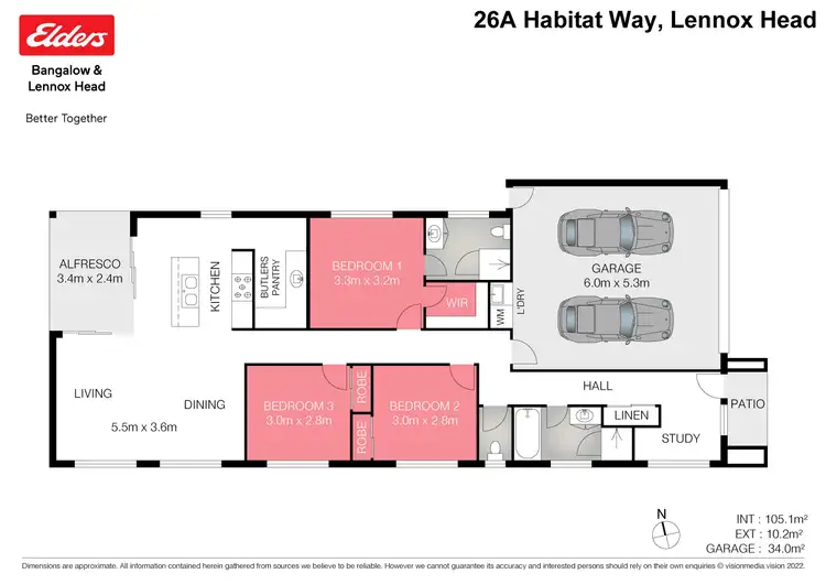 Floorplan of Homely semi-detached listing, 26a Habitat Way, Lennox Head NSW 2478