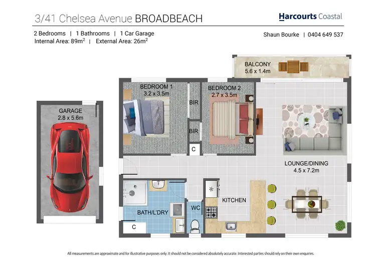 Floorplan of Homely apartment listing, 3/41 Chelsea Avenue, Broadbeach QLD 4218