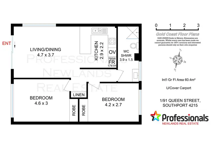 Floorplan of Homely unit listing, 1/91 QUEEN STREET, Southport QLD 4215