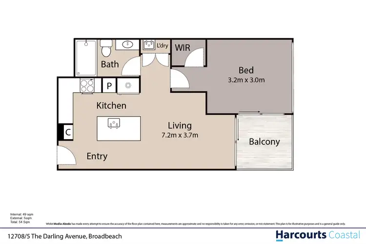 Floorplan of Homely apartment listing, 12708/5 The Darling Avenue, Broadbeach QLD 4218
