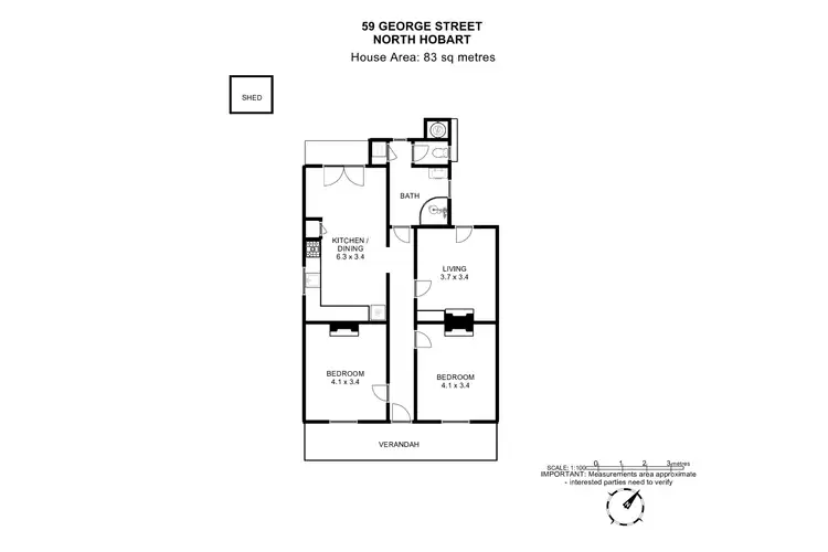 Floorplan of Homely house listing, 59 George Street, North Hobart TAS 7000