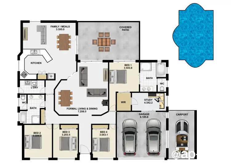 Floorplan of Homely house listing, 6 Bellthorpe Place, Forest Lake QLD 4078