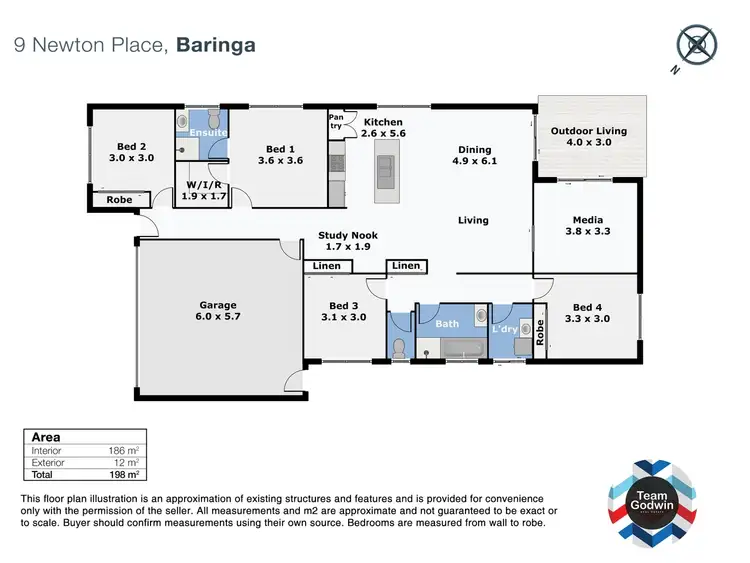 Floorplan of Homely house listing, 9 Newton Place, Baringa QLD 4551