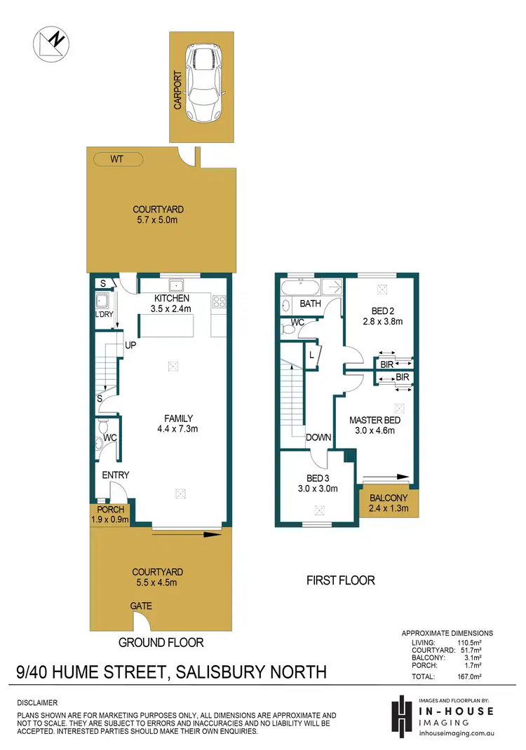 Floorplan of Homely townhouse listing, 9/40 Hume Street, Salisbury North SA 5108