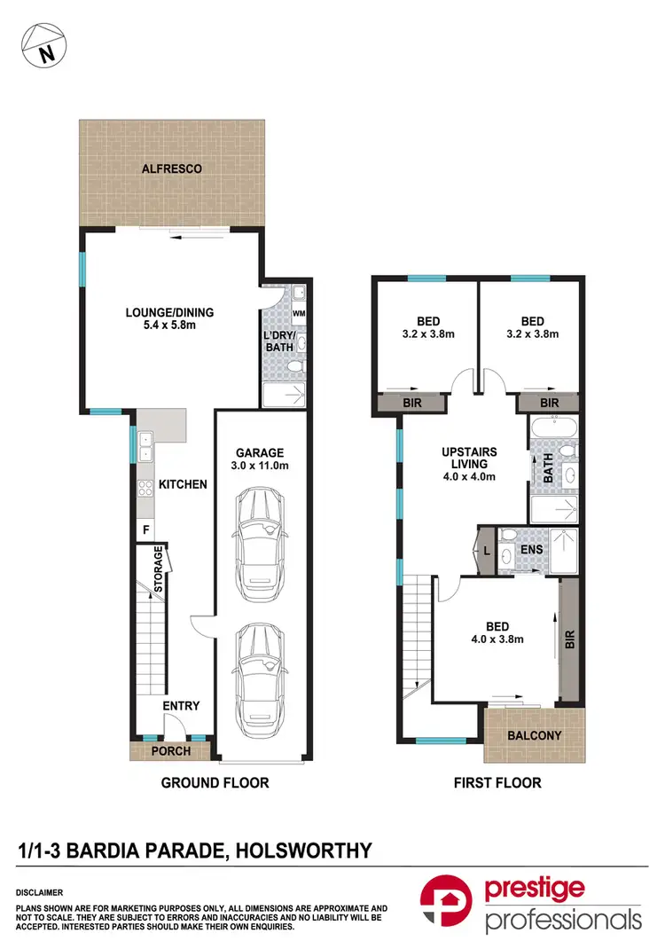 Floorplan of Homely townhouse listing, 1/1-3 Bardia Parade, Holsworthy NSW 2173