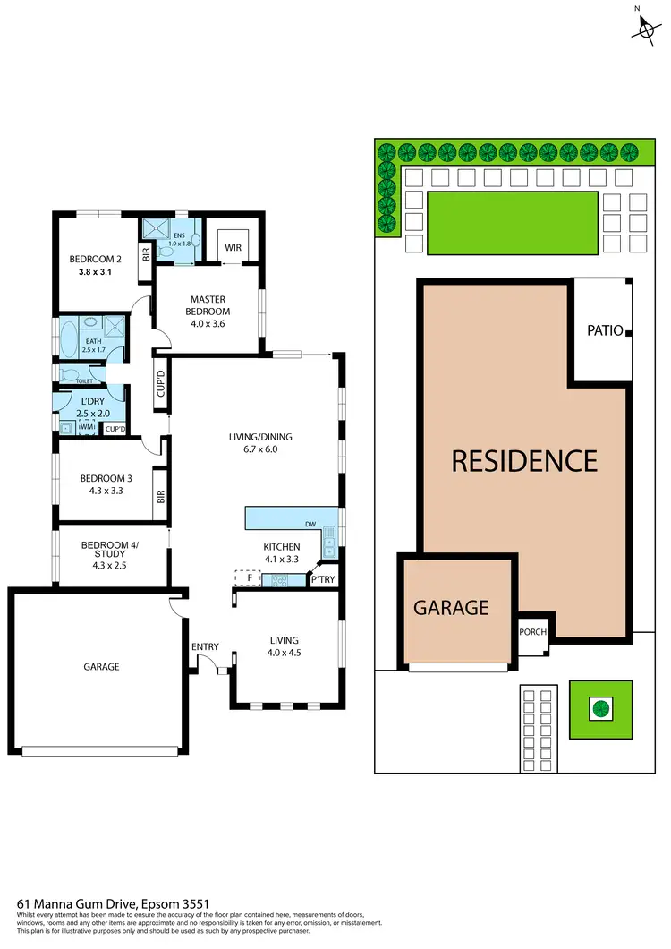 Floorplan of Homely house listing, 61 Manna Gum Drive, Epsom VIC 3551