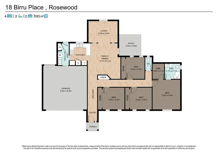 Floorplan of Homely house listing, 18 Birru Place, Rosewood QLD 4340