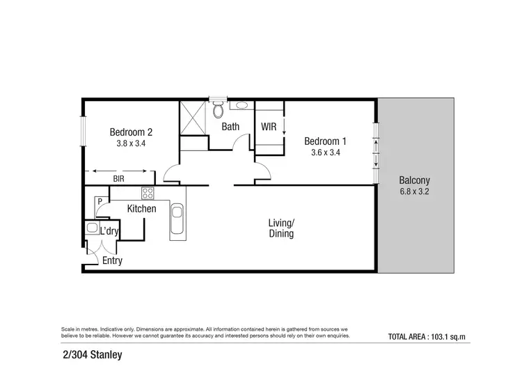 Floorplan of Homely unit listing, 2/304 Stanley Street, North Ward QLD 4810