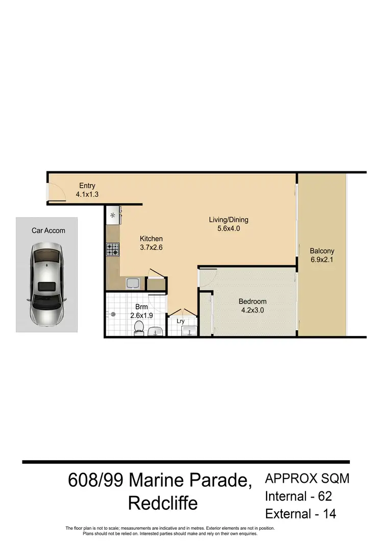 Floorplan of Homely apartment listing, 608/99 Marine Parade, Redcliffe QLD 4020