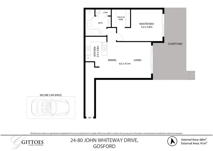 Floorplan of Homely unit listing, 24/80 John Whiteway Drive, Gosford NSW 2250