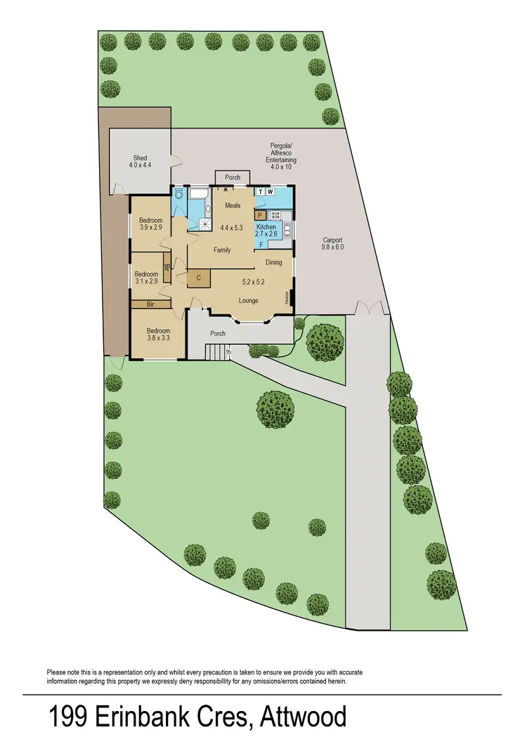 Floorplan of Homely house listing, 199 Erinbank Crescent, Attwood VIC 3049
