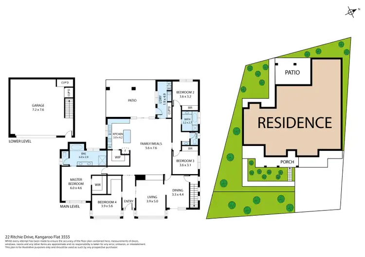 Floorplan of Homely house listing, 22 Ritchie Drive, Kangaroo Flat VIC 3555