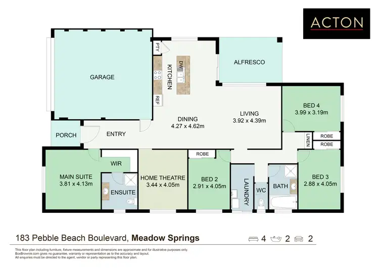 Floorplan of Homely house listing, 183 Pebble Beach Boulevard, Meadow Springs WA 6210