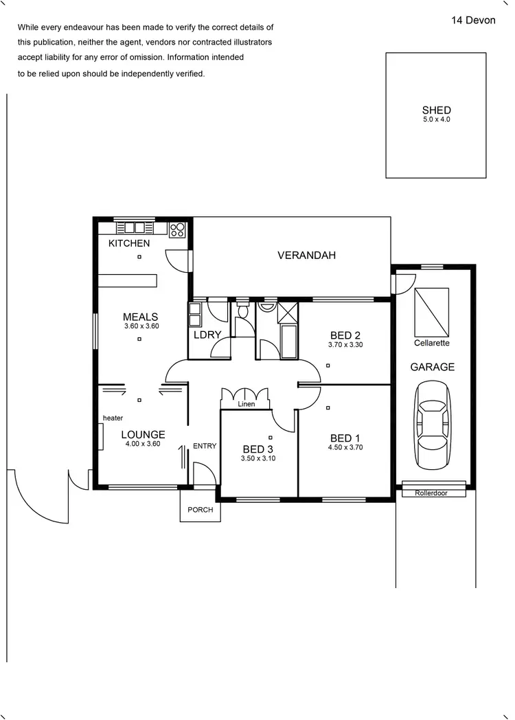 Floorplan of Homely house listing, 14 Devon Avenue, Newton SA 5074