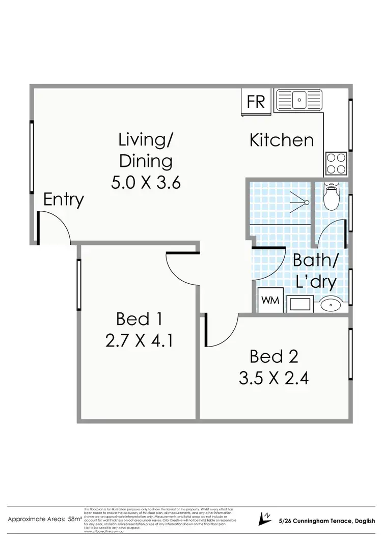 Floorplan of Homely apartment listing, 5/26 Cunningham Terrace, Daglish WA 6008