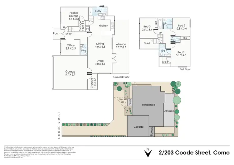 Floorplan of Homely townhouse listing, 2/203 Coode Street, Como WA 6152