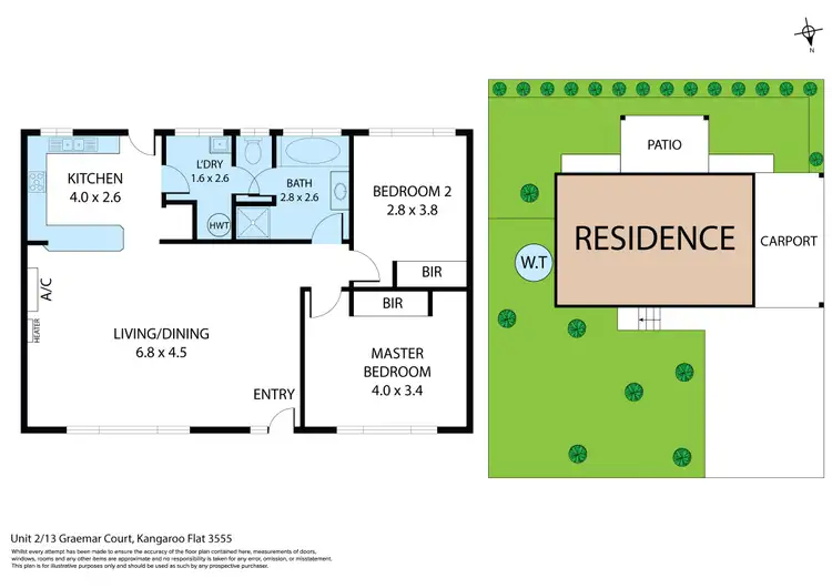 Floorplan of Homely house listing, 2/13 Graemar Court, Kangaroo Flat VIC 3555