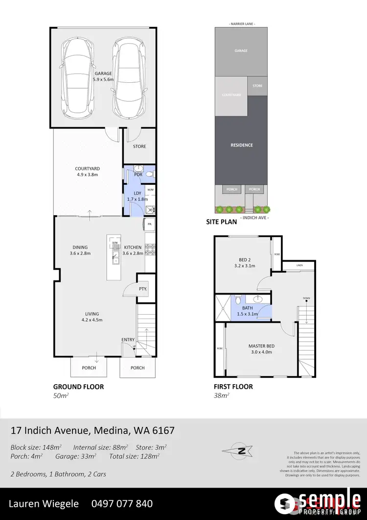 Floorplan of Homely townhouse listing, 17 Indich Avenue, Medina WA 6167