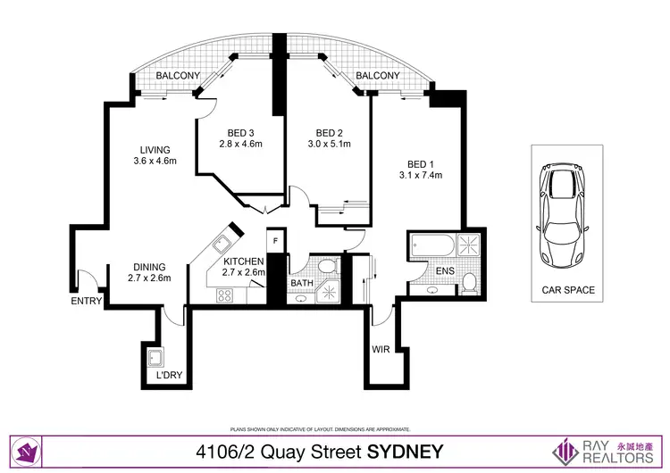 Floorplan of Homely apartment listing, 4106/2 Quay Street, Haymarket NSW 2000