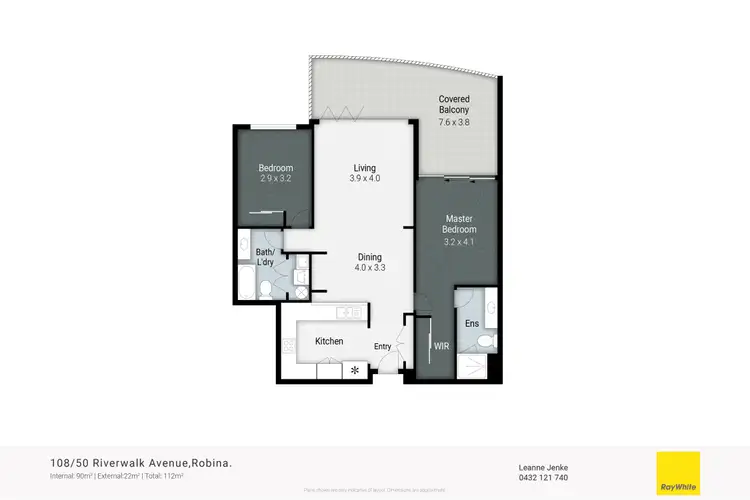 Floorplan of Homely apartment listing, 108/50 Riverwalk Avenue, Robina QLD 4226