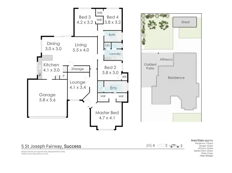 Floorplan of Homely house listing, 5 St Joseph Fairway, Success WA 6164