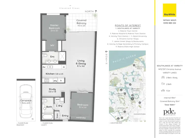 Floorplan of Homely unit listing, 1413/397 Christine Avenue, Varsity Lakes QLD 4227