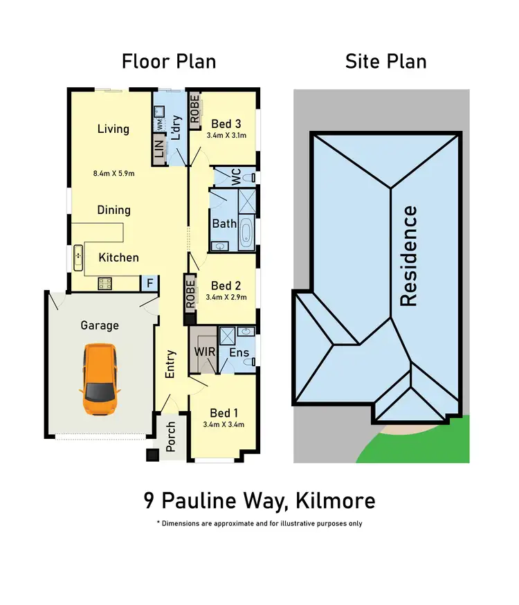 Floorplan of Homely house listing, 9 Pauline Way, Kilmore VIC 3764