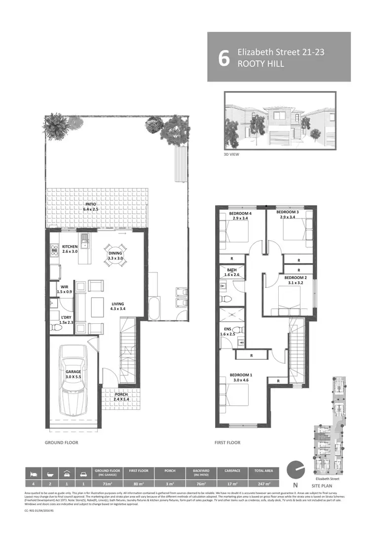 Floorplan of Homely townhouse listing, 6/21-23 Elizabeth St, Rooty Hill NSW 2766